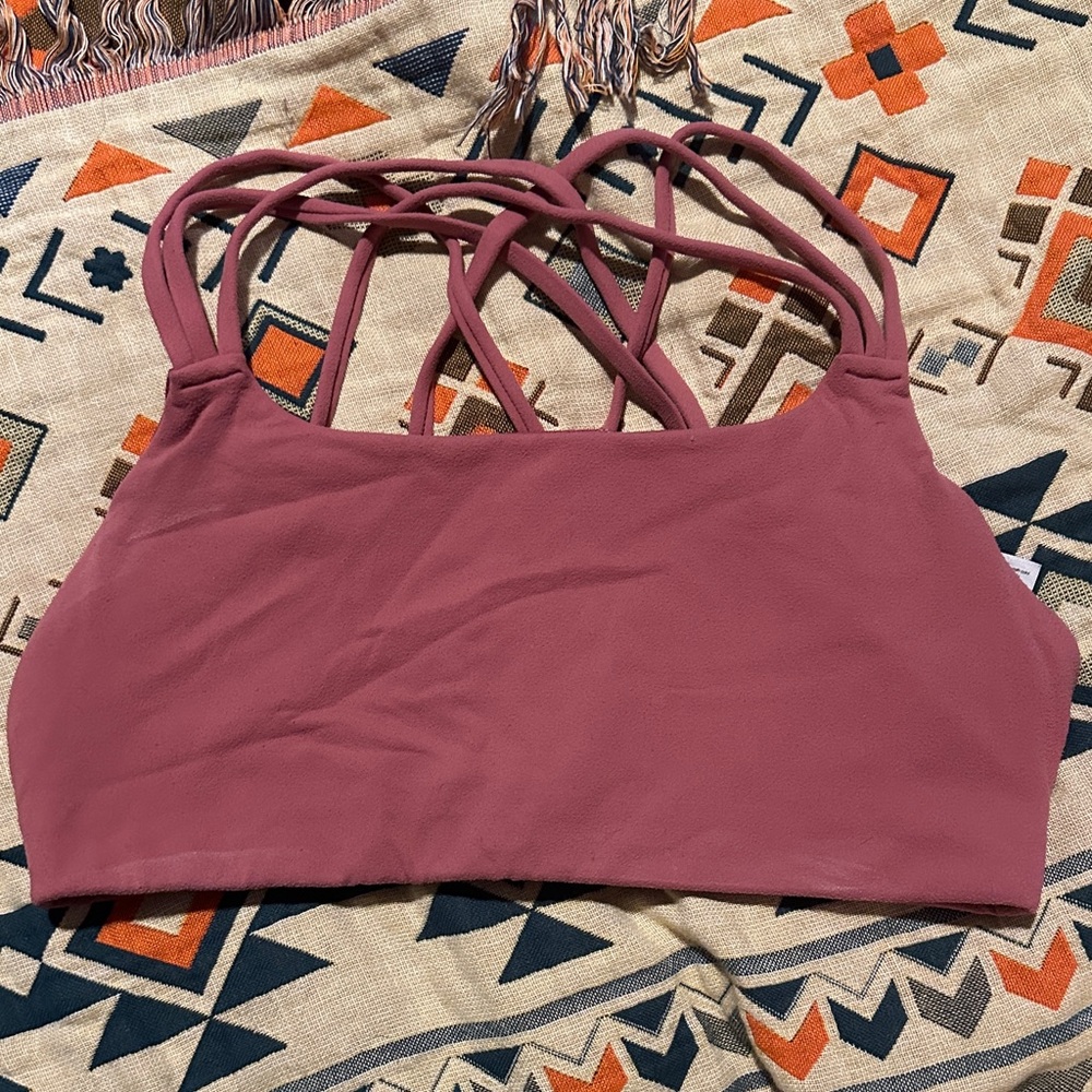 Athleta Pink Strappy Sports Bra